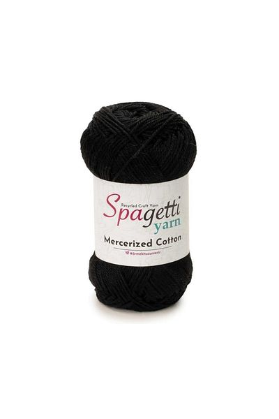 Spagettiyarn Mercerized Cotton Μαύρο Πλεκτό Νήμα