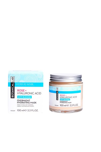 Botanicallab قناع ليلي مرطب مكثف بماء الورد وحمض الهيالورونيك 100 مل