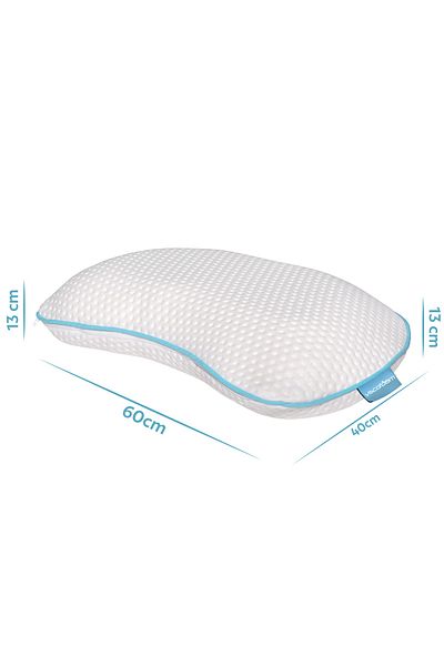 Viscofoam Half Moon Orthopedic Pillow with Neck Support Visco Pillow 60x40x12.5cm