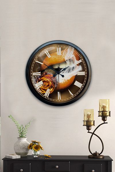 Kasva Concept Gift 40 cm Black Metal Drinker Wall Clock
