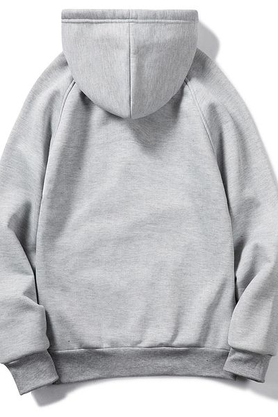 MODAGEN Unisex šedá mikina s kapucí na levé hrudi Rose Detailed Oversize