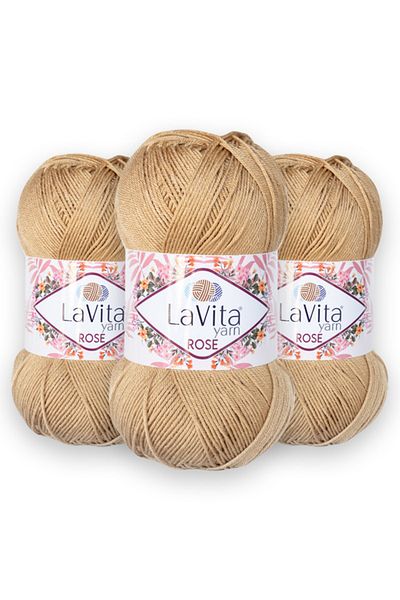 LaVita Yarn Rose 3 pachete Amigurumi, Punch, Etamin, fir de tricotat manual Taka Yarn (7122-bal)