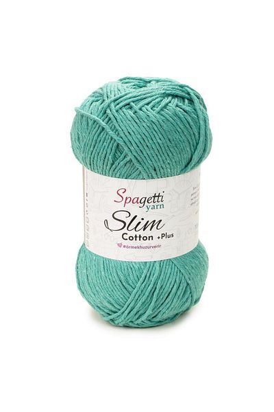 Spagettiyarn Slim Cotton Plus Water Green Πλεκτό νήμα χειρός