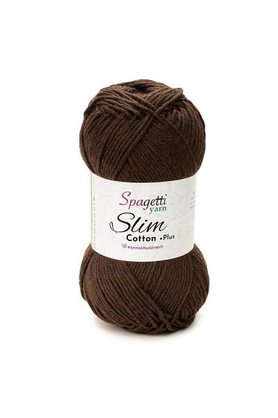 Spagettiyarn Slim Cotton Plus Καφέ Πλεκτό Νήμα