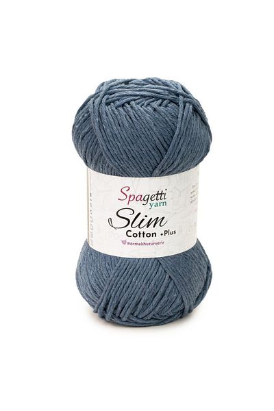 Spagettiyarn Slim Cotton Plus Denim Μπλε Πλεκτό Νήμα