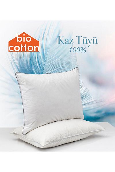 by ballı biocotton Goose Feather 50x70 Pillow Piping Luxury with Bag