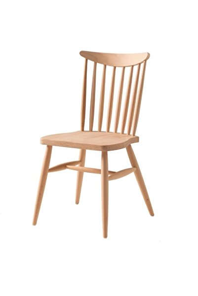 blackwhiskers Yıldız Sandalye Cilasız Ham Ahşap 2 Adet