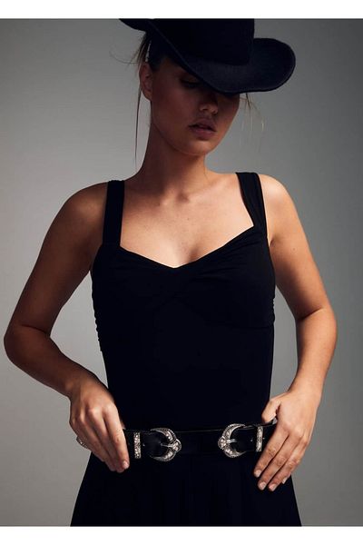 MANGO Woman Double Buckle Belt