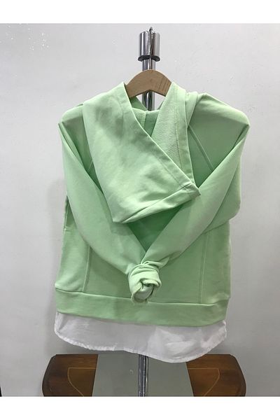 Çikoby Girl's Hooded Skirt Shirt Detail Sweatshirt