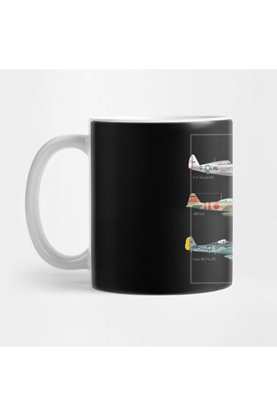 Pixxa Ww2 Fighter Aircraft Warbirds Airplane Mug Cup