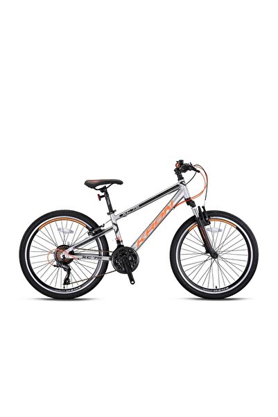 Kron Xc 75 - 26inç Mtb - 17 - 21 Vites - Mekanik Disk Fren - Mat Titanyum-neon Turuncu/mat Siyah