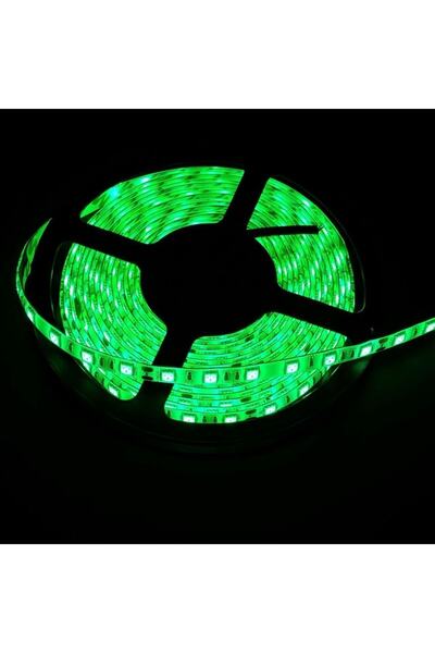 Genel Markalar 24 Volt 5050 Silikonlu Yeşil 3 Çip 5 Metre Şerit Led