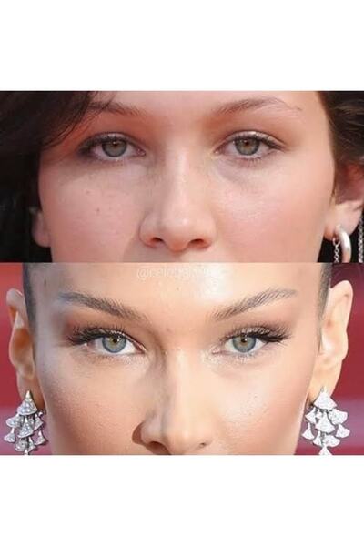 AKOLİFE Lifting sprâncene Bandă de păr Ochi de pisică Lifting facial Ochi înclinați - Bandă subțire Strong Hold