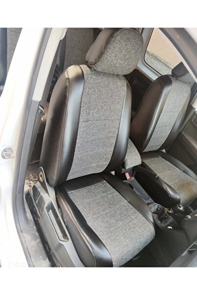 AKINCI غطاء مقعد السيارة متوافق مع مزيج جلد الكتان فولكس فاجن كادي من 2015 إل...