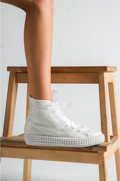 DARUGA Glittery Wedding Dress Evening Dress Shoes with Conch