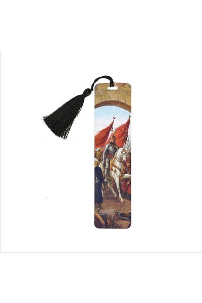 BAKSEPETE Fatih Sultan Mehmet Printed, Tasseled Bookmark (gift Bookmark, bookmark-099)