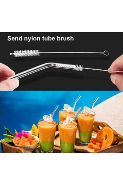 Bremen Home 6-Piece Thick Glass Straws + Brush