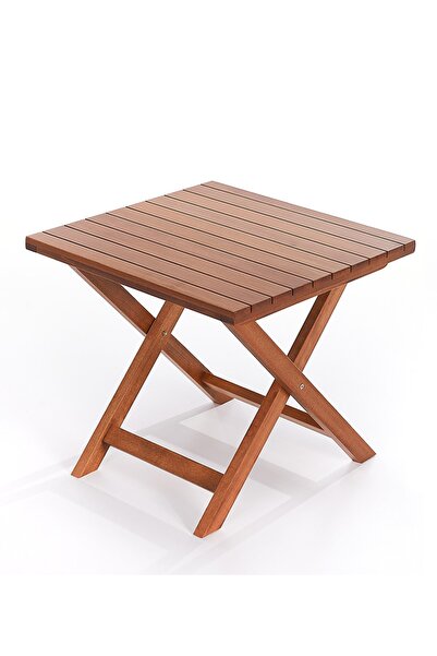 CMS SANDALYE Burma Renk Ahşap Katlanır Sehpa 48x48 Cm