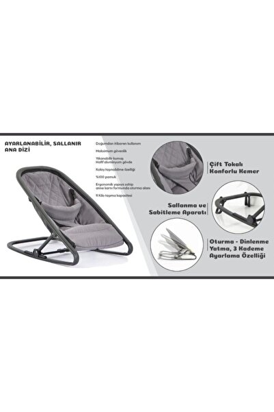 babydoor Tiny Ana Kucağı Anadizi Babydoor Ev Tipi Anakucağı Gri