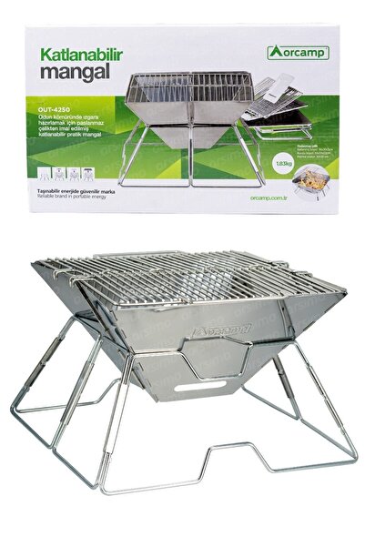 Orcamp Katlanabilir Paslanmaz Çelik Mangal + Taşıma Çantası
