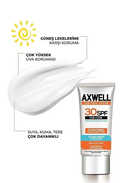 AXWELL High Protection Sun Cream - 30 SPF 50ml 2-Piece Deal Set