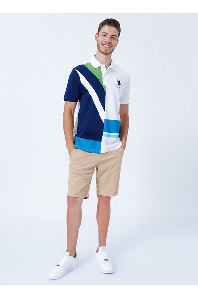 U.S. Polo Assn. Ανδρικό μπλουζάκι Navy Blue Polo Neck - T-anya