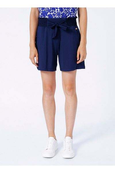 U.S. Polo Assn. Pantaloni scurți pentru femei, cu talie legată, standard bleumarin