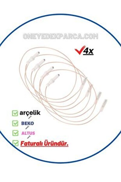 Vestel Regal Fırın Ocak Çakmak Buji Kablosu (4lü Set)