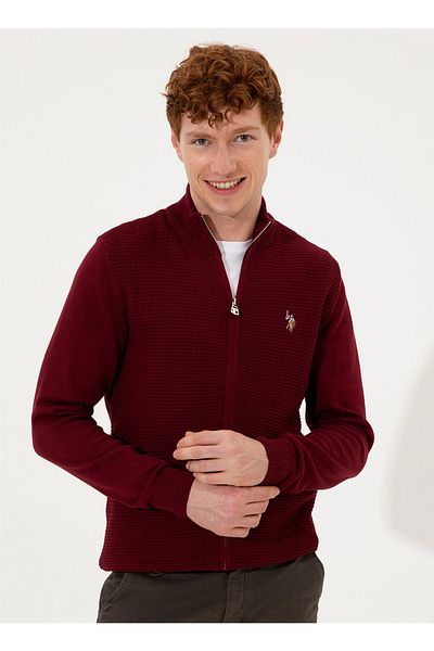 U.S. Polo Assn. Red Men's Cardigan Gunner-bsk22