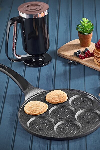 Mobaş Granit Yüz Emojili Pankek Tava 28 Cm Döküm Granit Pankek Tavası