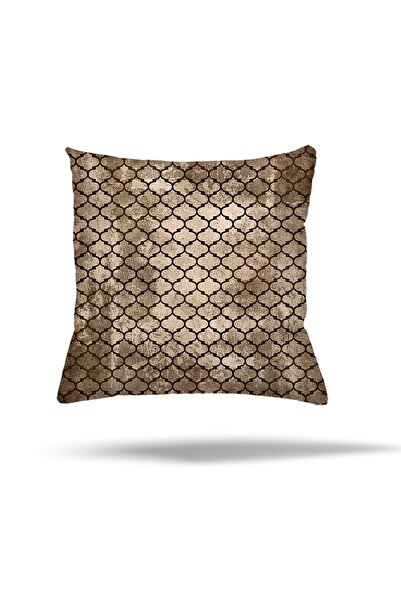 on the clouds Mermer Geometrik Yaprak Desen Gizli Fermuarlı Yastık Kılıfı Kır...