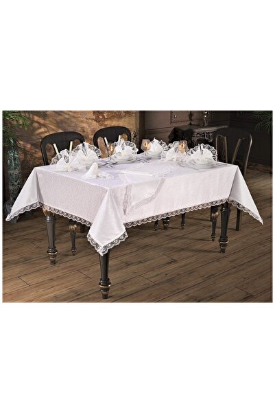 Çeyizci Sokağı Set de veselă Kdk cu dantelă franceză Guava 18 piese