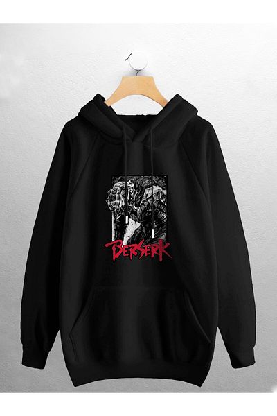 Joza Outdoors Unisex Women Men Berserk Printed Design Black Oversize Sweatshirt