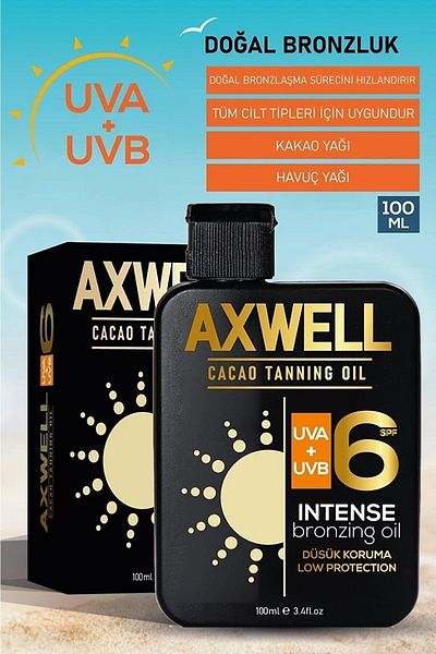 AXWELL Cacao Tinted Bronzing Sun Oil - SPF 6-100ml
