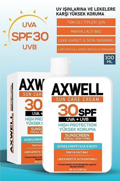 AXWELL High Protection Sun Care Cream - Sun Cream 30 SPF 100ml