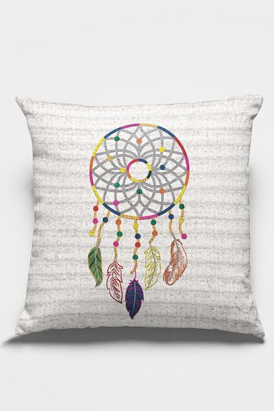 Viva Home 43x43cm Premium Thai Feather Woven Fabric Double Sided Throw Pillow Pillow Case Dream Catcher Krl078