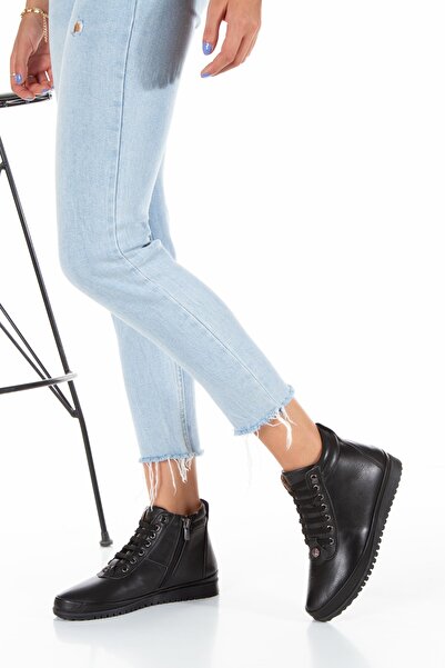 İLOLİCA Hakiki Deri Günlük Topuksuz Spor Kadın Bot