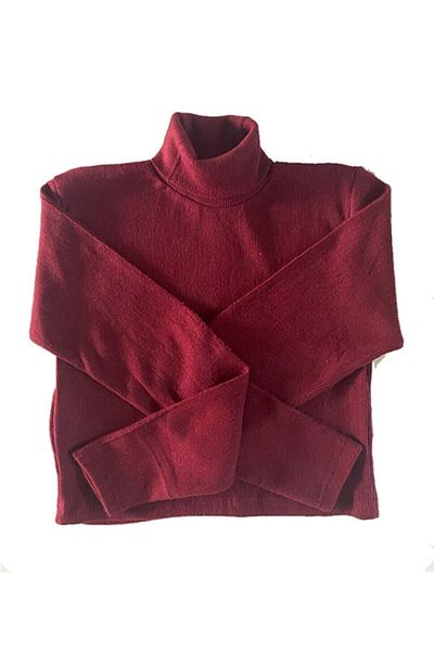 Wisely Turtleneck Sweater Beret Necklace 3-Piece Combination Emka