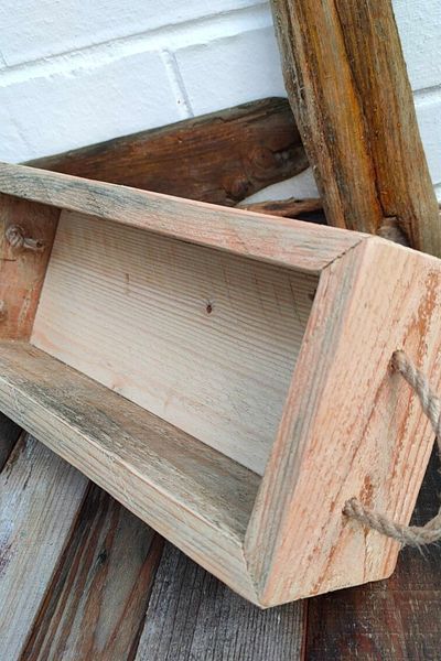 Alyones Copy - Rustic Wooden Rope Handle Storage Box