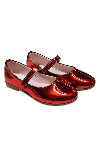 welissa Red Mirror Patent Leather Girl's Ballerinas