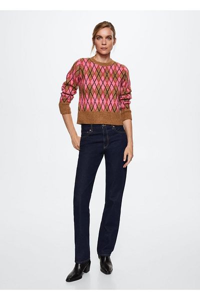 MANGO Woman Sweter - Wzór Diamentowy