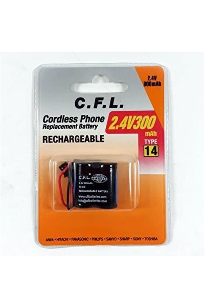 CFL 2.4v 300ma Telsiz Telefon Pili Type14