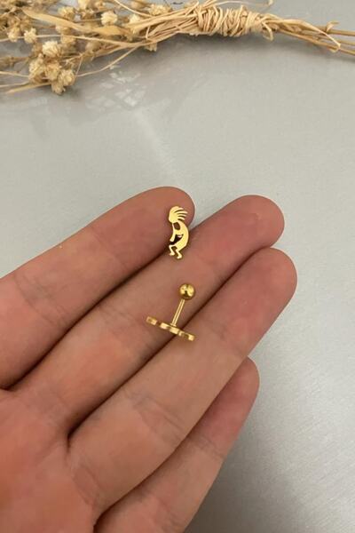 Jaida Moda Unisex Cerrahi Çelik Inka Figürlü Tragus Helix Piercing