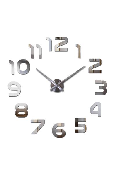 MİNAY HOME 3d Duvar Saati Latin Rakamlar Büyük Boy