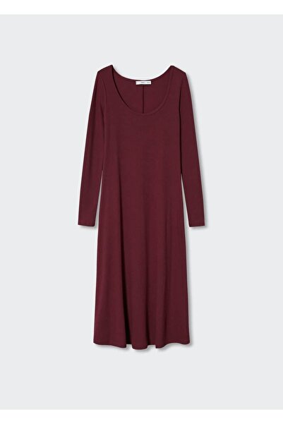 MANGO Woman Lastikli Midi Boy Elbise
