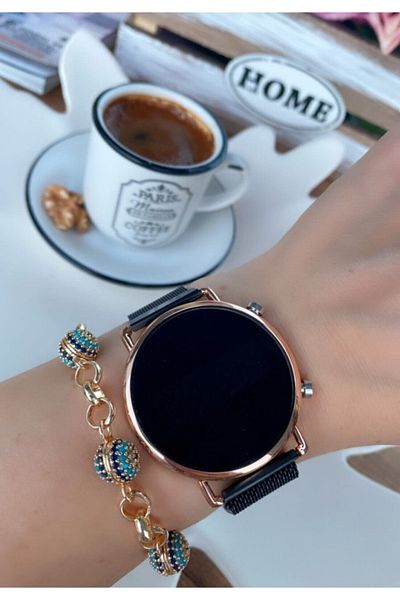 pullmarkt Unisex Steel Wristwatch with Keys Mesh Cord Wristwatches