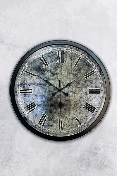 Kasva Concept Gift 40 cm Black Metal Vintage Wall Clock