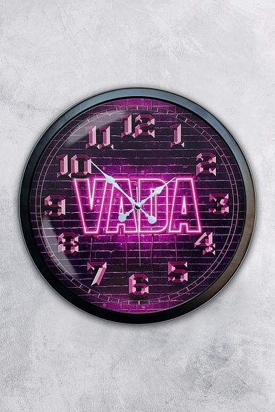 Kasva Concept Δώρο 40 εκ. Μαύρο Μεταλλικό Ρολόι Τοίχου Vada