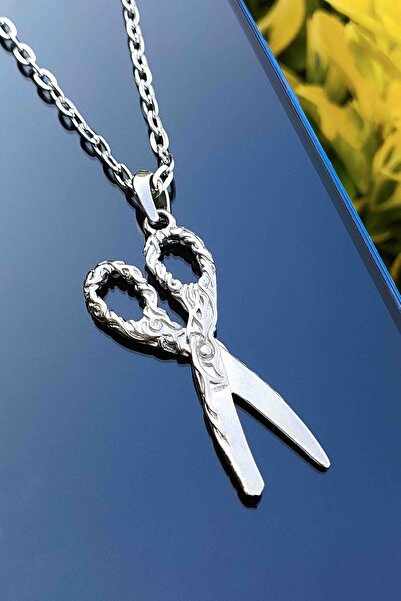 TREND COLLECTİON Gümüş Kaplama Erkek Berber Makas Kolye