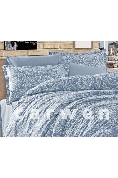 CARWEN TEKSTİL Double Ranforce Cotton Fabric Elastic Sheet Set